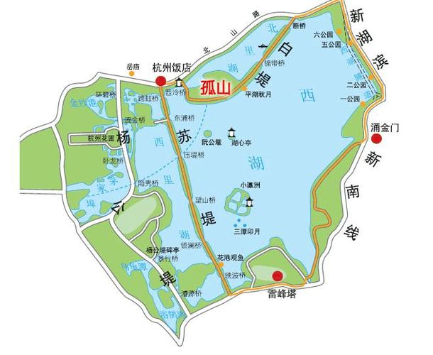 杭州西湖地图旅游地图_杭州西湖地图全图